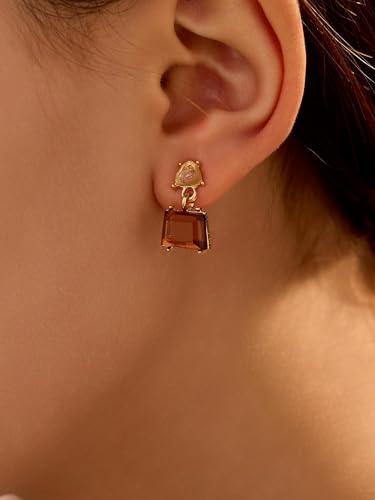 1 Pair Gold Drop Earrings for Women, Fashion Jewelry Accessories, Trendy Gold Plated Dangle Earrings, Stylish Women's Jewelry for Special Occasions2