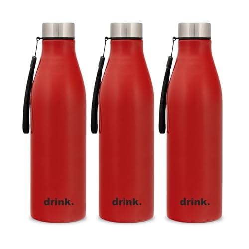 Image of Clay Craft VACBOTT Bingo Single Walled Non Insulated Water Bottle-1200ML, 3-Piece(Red) Leak Proof | Easy Grip |Easy To Carry| Gym Bottle | Home | Kitchen | Hiking | Treking Bottle | Travel Bottle