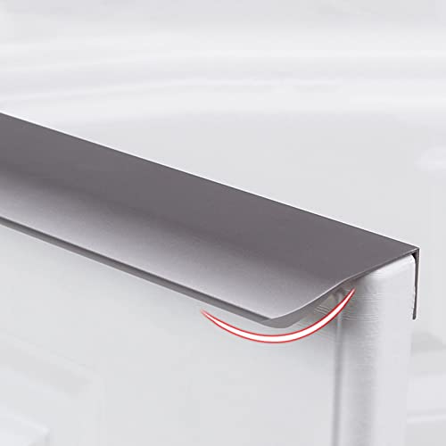 Möbelgriff,Schrankgriff Profilgriff Kantengriff Küchengriff Griffmulde,Versteckte Rand Schubladengriffe Vertiefter Türgriff,Aluminium Gebogener Verdeckter Schrankgriffe,Grau (length:1200mm) Cover