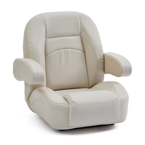 DeckMate Low Back Pontoon Helm Chair - Ivory