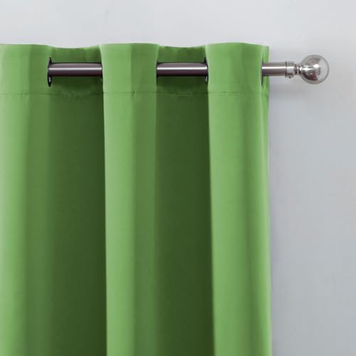 Image of LEMOMO Blackout Curtains 52 x 90 Inch Long Light Green Curtains Set of 2 Panels Room Darkening Curtains for Bedroom and Living Room