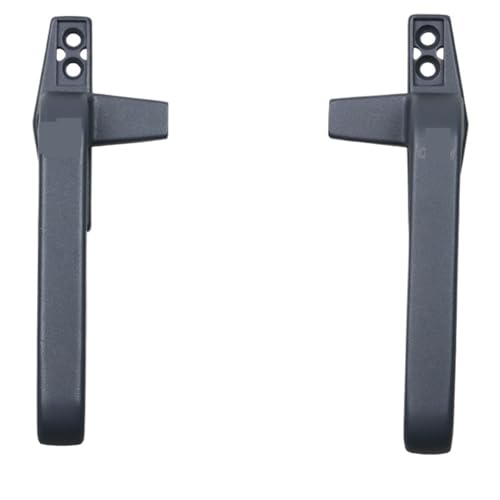 Image of Window Handle 2pcs Thickened Right/Left Flat-Opening Single Point Aluminium Alloy Glass Door Window Handle Latch Locks Extrapolate Lock(Dark Grey- Classical)