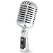 Pyle PDMICR42SL Classic Retro Vintage Style Dynamic Vocal Microphone with 15ft XLR Cable (Silver)