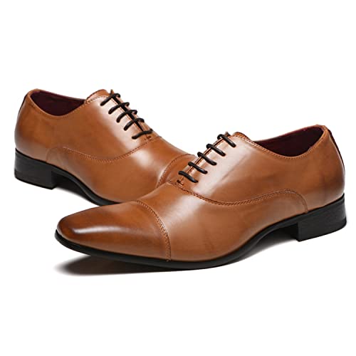 Men's Dress Shoes Oxford Shoes Formal Lace Up Dress Shoes for Men Square Toe Business Derby Shoes2