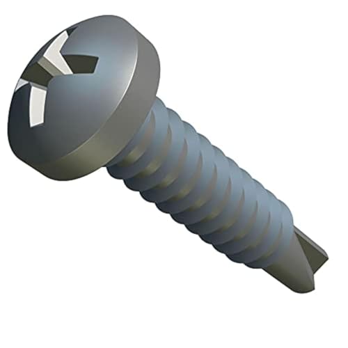 Selbstschneidende und Selbstbohrende Schrauben Kreuzschlitz Rundkopfschraube (Packung mit 25 Stück) Verzinkt für Bleche/Dachfenster Befestigungen DIN7504 N (3.5mm x 9.5mm)