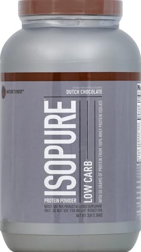 Image of Isopure Low Carb Whey Isolate Protein Powder, Dutch Chocolate, 3 Pound (Pack of 6)