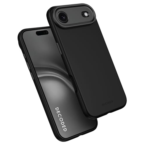 DECODED Coque pour iPhone 17 Air, Silicone Liquide, Antimicrobien, Compatible avec MagSafe, Magnétique, Protection Caméra, Bouton Camera Control, Anti-Rayures, Bleu
