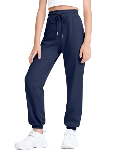 Image of BOOPH Girls Sweatpants Kids Cotton Drawstring Joggers Teen Athletic Pants | Girls Uniformt Pant with Pockets for 7-14Y