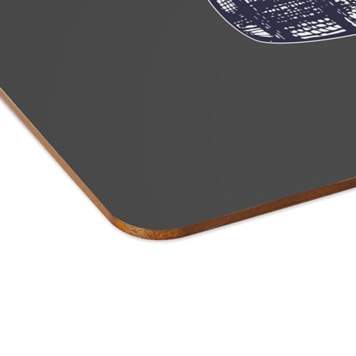 Lot de 4 sets de table souple napperon noir gastronomie alcool liège - 4