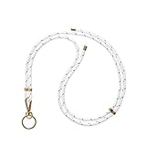  KNOK Schlüsselband Anhänger mit Kordel zum Umhängen Umhängeband Handgefertigt (Reflect White)