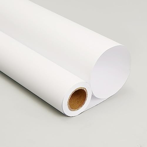 ZCOINS White Kraft Paper Roll 1.25 x 32.8ft Recycled Craft Wrapping Paper for Drawing, Gift Wrapping, Bouquet Flower Wrapping, DIY Arts Crafts, Bulletin Board, Poster, Kids Crafts Supplies