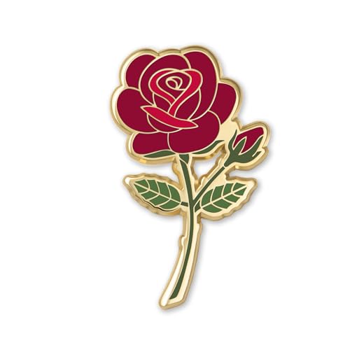 Image of Rose Enamel Pins June Birth Month Flower Elegant Lapel & Brooch, Perfect for Bulk Gifts, Floral Lovers, Wedding Suits Birthday Gift and Flower Accessory for Floral Lovers - Great Gift Idea Rose Pin Brooch