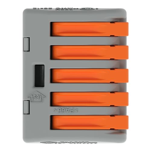 Conector Wago Borne Emenda 222-415 Original 5 Fios Kit 06 Pçs