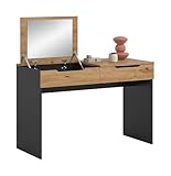 xonox.home - Schminktisch Canu 115x76x50 cm in Basalt grau und Artisan Eiche mit Fach -Schminktisch Frisiertisch Kosmetiktisch Schreibtisch - modern und funktional