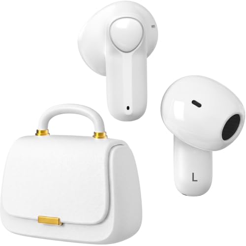 Image of ANCwear Wireless Earbuds with Mini Handbag Case, 22H Playtime, Pearl White
