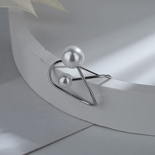 Double Pearl Ear Cuff Earrings For Women Teen Girls Simulated Freshwater Shell Pearls Line Cartilage No Piercing Clip On Cuffs Earring Cute Jewelry Birthday Gifts Hypoallergenic #TOP3