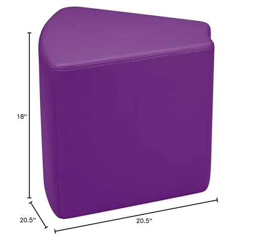Image of Sprogs 18 inch H Structured Wedge Stool -Flexible Modular Collaborative Soft Seating for Office, Home, Lounge and School Classrooms with Durable Frame -Purple