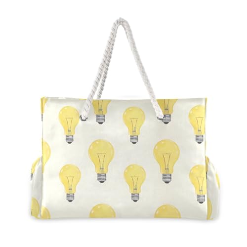 susiyo Light Bulbs Pattern Beach Bags for Women Large Travel Tote Bag Waterproof Sandproof Lightweight Swim Pool Bag for Family Outdoor2