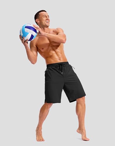 Image of G Gradual Mens Swim Trunks with Compression Liner 7 inch /9'' Quick Dry Board Shorts Swimsuit Bathing Suit for Men Zipper Pockets