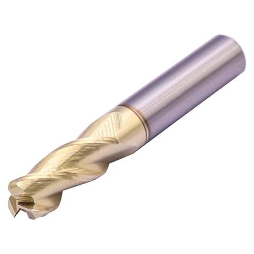 Image of 3 /8 inch 3 Flute Solid Carbide 0.02 inch Corner Radius End Mill, ZrN Coated | 37 Helix, 3 /8 inch Cutting Dia, 3 /8 inch Shank Dia, 1 inch LOC, 2-1 /2 inch OAL, for Milling Aluminum and Copper