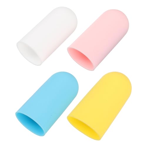 Cabilock Set 4 Pezzi Coperture in Silicone per Bottiglie da Viaggio Anti-Perdita Protezione Tappo e Accessori per Bagaglio a Mano Manicotti Elastici Riutilizzabili per Cosmetici e