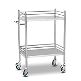CLLXDZ Carrito Auxiliar con Ruedas, Camarera con Ruedas, Carro de Cocina rodante, Carro Auxiliar con Ruedas de Metal, para clínicas, Laboratorios y hoteles(50cm/20in)