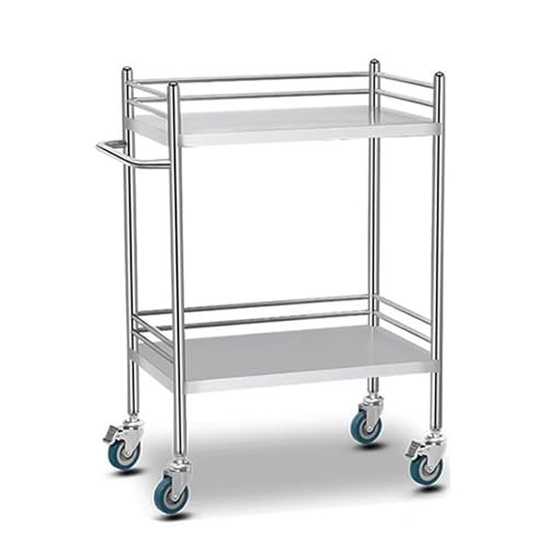 CLLXDZ Carrito Auxiliar con Ruedas, Camarera con Ruedas, Carro de Cocina rodante, Carro Auxiliar con Ruedas de Metal, para clínicas, Laboratorios y hoteles(50cm/20in)