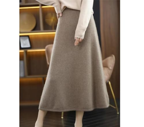 Women's Wool Knitted Middle and Long High Waist Joker Hip A Step Skirt2