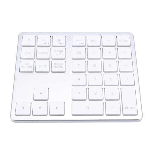 Denash Pavé Numérique sans Fil, 35 Touches, Clavier Rechargeable avec Commutation Triple Appareil, Design Ultra Fin, Batterie Longue Durée, pour PC, Ordinateur Portable, Tablette