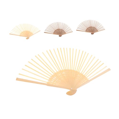 SAFIGLE Armazón Para Ventilador De Mano Artesanal Para Aficionados, 4 Piezas Madera Blanca y Marrón, Ligero y Duradero, Material Para Hacer Abanicos Caseros, Eventos Culturales y Artísticos
