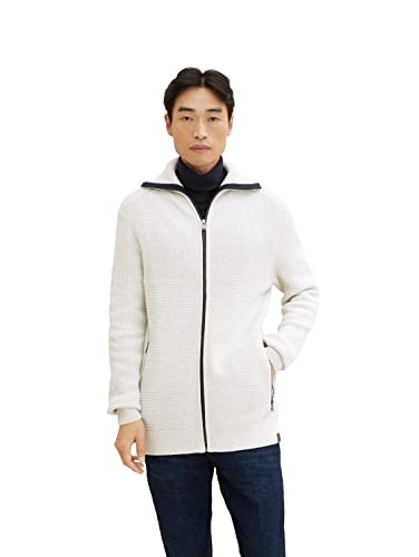 Cardigan TOM TAILOR pour homme avec col montant élégant en maille confortable