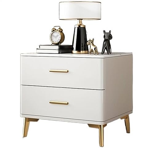 Mesillas de Noche Dormitorio Mesita de noche con Panel de roca horneada, mesita de noche sencilla de almacenamiento de gran capacidad for dormitorio, almacenamiento de Color sólido, mueble de noche de