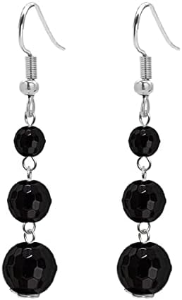 Natural Round Agate earrings for Women Minimalist earrings Agate Stone Bead Tassel Dangle Earrings for Women Gift