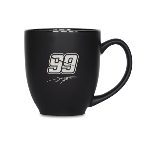 Rico Industries NASCAR Racing Daniel Suarez 15oz Laser Engraved Matte Black Ceramic Bistro Mug - for Hot or Cold Drinks