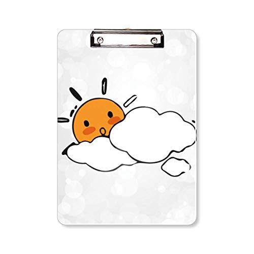 Planchette porte-bloc A4 avec motif soleil et nuage pour écriture nomade