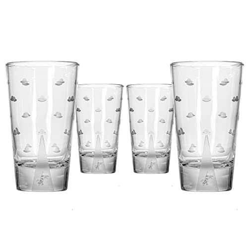 Rolf Glass Mothership UFO Cow 15oz Highball Glass Set of 4