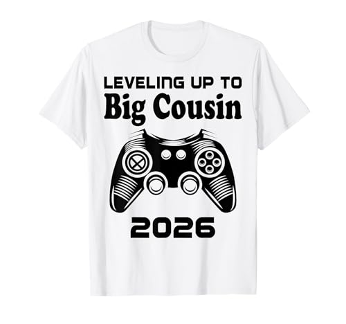 Leveling Up To Big Cousin 2026 Gaming Baby Announcement T-Shirt