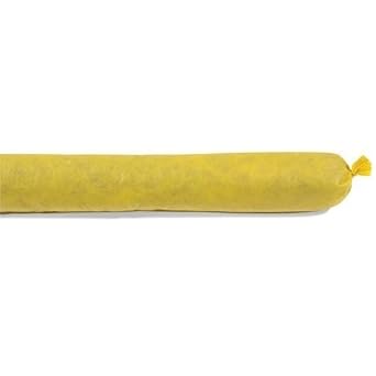 Hazmat Absorbent Sock, Polypropylene, 4 x 3 L x Dia., Yellow, Pack of 30 YSO430