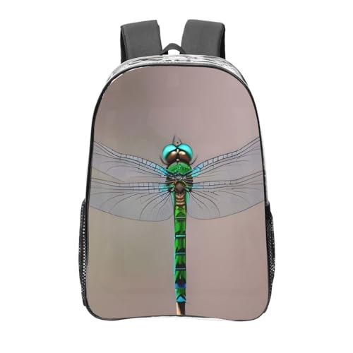 Sac à dos transparent léger imprimé libellule grand sac d'école étanche
