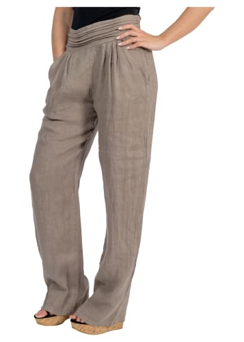 Pantalon en lin femme avec poches tissu léger respirant parfait pour les journées chaudes