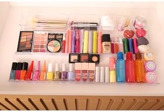 color house 4 Adet Stant ve 5 Adet Şeffaf Organizer Makyaj Takı Kozmetik Çekmece Içi Düzenleyici Set Şeffaf Tek Ebat - Görsel 3