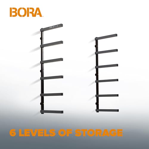 Image of BORA Wood Rack, 6-Level Wall Mount Lumber Storage Rack for Wood Storage