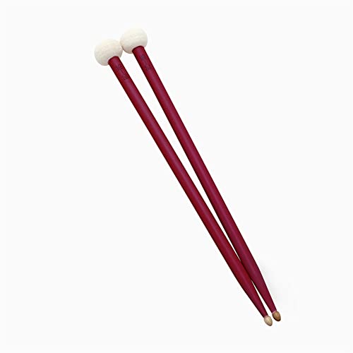 Gigicloud 1 Pair Timpani Drumsticks, Colorful Felt Head Drum Sticks Percussion Instrument Practice Playing Drum Mallets Double-Head Drum Hammer Band