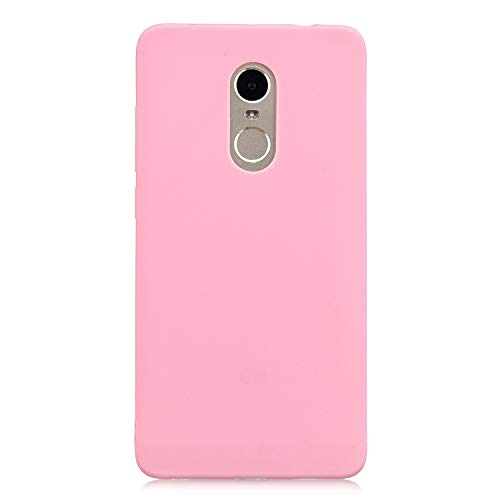 cuzz Funda para Xiaomi Redmi Note 4+{Protector de Pantalla de Vidrio Templado} Carcasa Silicona Suave Gel Rasguño y Resistente Teléfono Móvil Cover-Rosa Oscuro