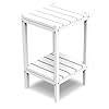 Realife outdoor adirondack side table rectangular end table for patio garden porch pool and indoor white  urban country home decor