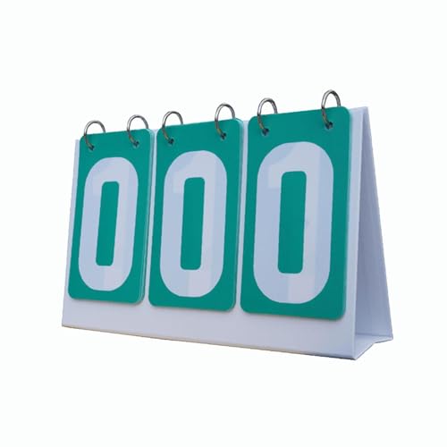 B Baosity Score Flipper Scoreboard Flipper 3 Digits Score Keeper Flip Scoreboard for Football Volleyball Tennis Ball Basketball, Green, 27cmx16cm