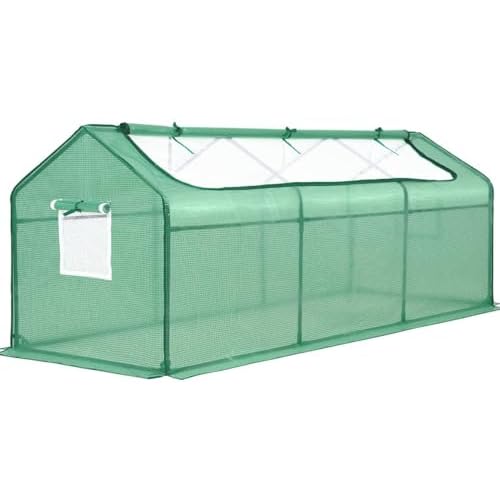 Quictent Mini Greenhouse, Portable Quick-Setup Small Tabletop Waterproof UV Protected PE Cover Shelter for Outdoors/Indoors W/ Raised Base for Garden Plant Seed Starting, 8 Stake, 95"x36"x36