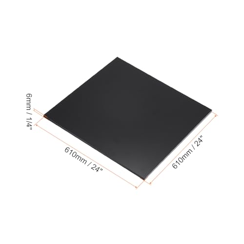 Image of 24 inch x 24 inch x 1 /4 inch HDPE Plastic Sheet, High Density Polyethylene Sheet Cutting Board Black Solid Block, [for DIY, Home Floor]