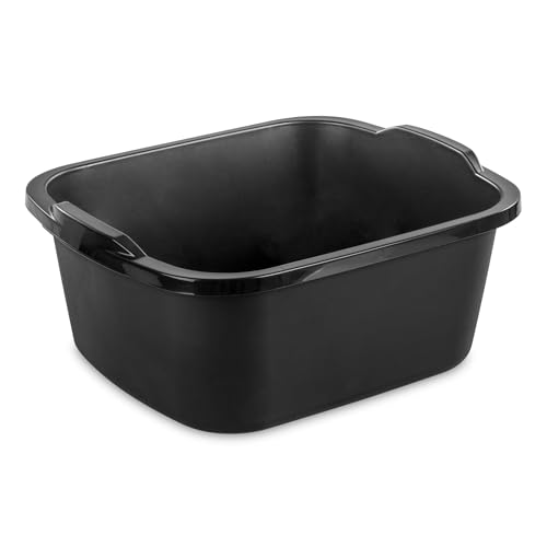 18-Quart Multi-Functional Plastic Dishwashing Basin for Kitchen Sinks, Black