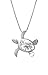 Sterling Silver Turtle and Hibiscus Necklace Pendant with 18" Box Chain (25mm)